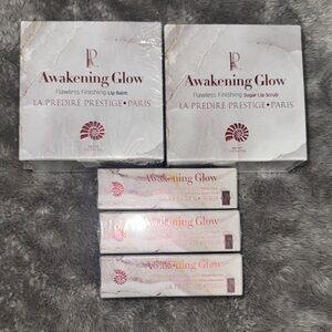 Awakening Glow Lip Balm, Scrub & all 3 different Lip Oil Set-new sealed